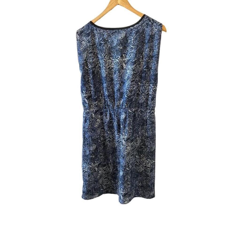 DEX Blue Printed Mid Length Sleeveless V Neck Dress M - Picture 4 of 10